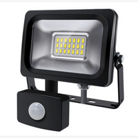 Celestra 10W LED Flood Light with PIR Sensor IP65 Outdoor 240V Plug Black 5000K