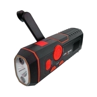 LifeGear Radio 100 Lumen Flashlight with Crank Power with  Li-ion battery