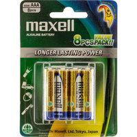 Maxell 8 Pack Premium AAA Alkaline Battery 1.5V Long Lasting Power