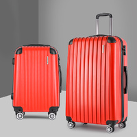 Wanderlite 20-28 Inch Luggage 2Set with TSA Lock Spinner Carry On Hard Shell Travel Suitcase Luggage Case Red
