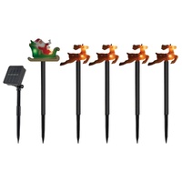 Arlec LVX1861 Solar Powered Santa and Deer Stake Lights 5 Long Life LEDs
