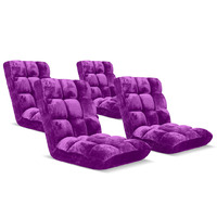 SOGA 4X Floor Recliner Folding Lounge Sofa Futon Couch Folding Chair Cushion Purple