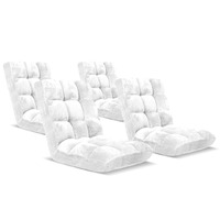 SOGA 4X Floor Recliner Folding Lounge Sofa Futon Couch Folding Chair Cushion White