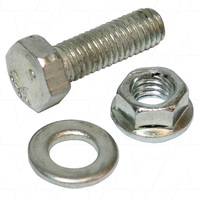 MI M5 SCREW with Washer and Nut. 19.4mm length (15.5mm shaft)