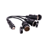 Triple Car Accessory Plugs to Cigarette Lighter Socket Adapter Cable Dust