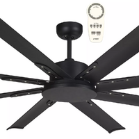 MARTEC Mini DC 1650mm 65inch 8 Blade Remote Control Ceiling Fan Matt Black