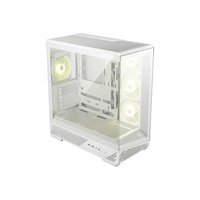 MSI MAG PANO 130R PZ -WHITE – ATX/mATX/ITX, 400mm GPU, 165mm CPU, 7 slots, 6×120mm, 360 rad top/side, 2×USB-A, 1×USB-C 20Gbps, 460×232×490mm, 8.37kg