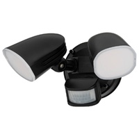 Arlec Twin Head Tricolour LED Security Sensor Floodlight PIR Motion IP54 Plug-in