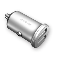 (LS) mbeat® Power Dot Pro Dual port 4.8A Rapid Car Charger - 24W/Metallic Design/Fast Charging Package Weight: 32g (LS> MB-CHGR-CC01)