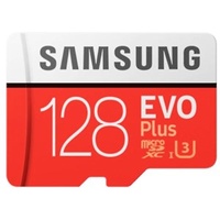 Samsung Micro SDXC 128GB EVO Plus /w Adapter UHS-1 SDR104, Class 10, Grade 1 (U3), Up to 100MB/s read, 60MB/s Write, 10 Years Limited Warranty