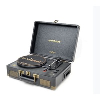 mbeat® Uptown Retro Bluetooth Turntable &  Cassette Player, Bluetooth Streaming, 33/45 RPM Vinyls and Cassette, 3.5mm Audio Jack, RCA Audio