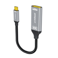 mbeat Tough Link 8K USB-C to DP Adapter - Space Grey USB-C (male) to DisplayPort (female) Up to 32.4Gbps (DisplayPort 1.4)