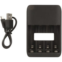 USB Powered 4 Channel Ni-MH AA AAA Battery Charger with LED indicator