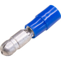 CABAC Male Bullet Connector Wire Range 1-2.5mm Square 50 Pack Blue