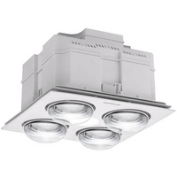 MARTEC Forme 4 Heat 3 in1 Bathroom Heater Exhaust Fan10w Tricolour LED Downlight