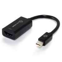 Alogic Elements 20cm Mini DisplayPort to HDMI Adapter - Male to Female - Black Commercial Packaging