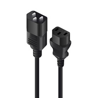 Alogic 1m IEC C13 to IEC C14 Computer Power Extension Cord - Male to Female