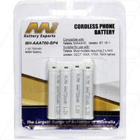 MI MH-AAA700-BP4 NiMH Cylindrical AAA Battery with Extended Nipple 1.2V 700mAh