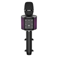 Laser Wireless Karaoke Microphone Built in Speaker with LED Lights Black