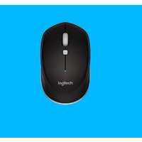 Logitech Black Bluetooth Mouse Blue Compact Design Curved shape with Rubber Grip