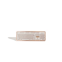Azio Retro Keyboard White durable metal alloy frame and premium leather 