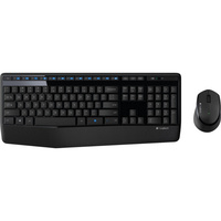 Logitech MK345 Wireless Keyboard & Mouse Combo Full Size Contoured Design Black