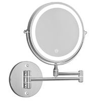 Embellir Extendable Makeup Mirror 10X Magnifying Double-Sided Bathroom Silver