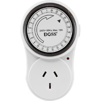DOSS MMT24V2 Mains 10A 240V 2400W Electrical 24Hr Mechanical Timer White
