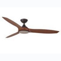 MARTEC 1420mm 3 ABS Blade DC Remote Control Ceiling Fan LED Light Old Bronze Walnut