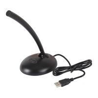 Desk Microphone Metal Goose Neck Holds Position USB Plug Adjustable 25cm Neck