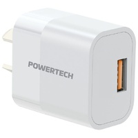 Powertech 18W USB-A Mains Charger QC3.0 Fast Charge Adapter 100-240V Travel