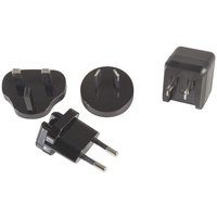 Dual USB Travel Mains Power Adaptor with interchangeable plugs