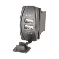 2 Port USB charger Panel Mount 3.1A output Fused Suitable for 12V-24V Vehicles