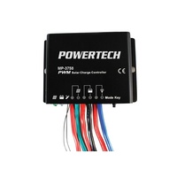 Powertech IP67 Rated 12VDC 24VDC 20A PWM Solar Charge Controller with Timer