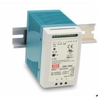 PSU+CHGR 100W DIN rail type security power supply series MNT MW DRC-100A Cooling free 