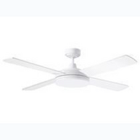 MARTEC Razor 1320mm 4 Blade Ceiling Fan with 28w LED Light Tricolour White