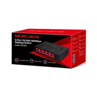 Mercusys MS105G 5-Port Gigabit Desktop Switch, 5x Gigabit Ports, Compact Design, Plug N Play, Green Ethernet Technology