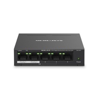 Mercusys MS105GP 5-Port Gigabit Desktop Switch with 4-Port PoE+, 10/100/1000 Mbps RJ45 ports, Up to 250 m