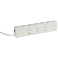 4 Way 240V Mains Power Board White colour Cord length 0.9 metre 