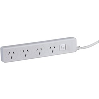 Powertech 4 Way Surge Protected Powerboard 3m Lead Master Switch 3Pin AU Plug