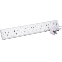 Powertech MS4055 6 Way Powerboard with Surge and Overload Protection