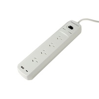 Powertech MS4071 4 Way Surge Protected Individual switched power board