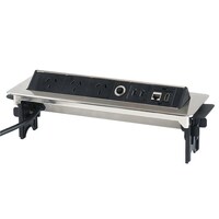 Powertech 3-Way In Desk Powerboard with 2 x USB, HDMI + Ethernet