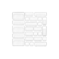 25 Piece Clear Drawer Organiser Set