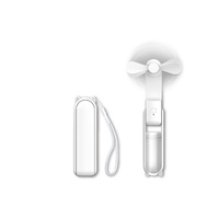 2-in-1 Mini Handheld Fan and Power Bank (White)