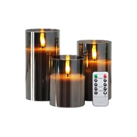 AS__3 Piece LED Flameless Candle Set with Remote Control