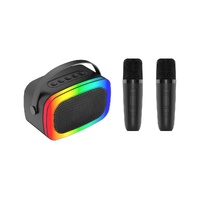 Mini Karaoke Machine with 2 Wireless Microphones (Black)