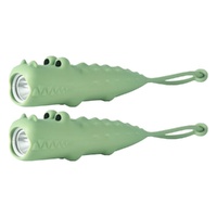 Kids Crocodile Rechargeable Silicone LED Torch (2 Pack)