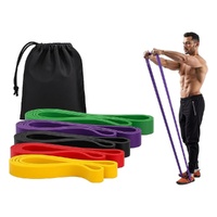 Set of 5 Heavy Duty Long Loop Resistance Bands with Carry Bag