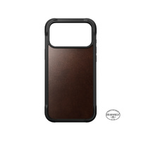 NOMAD Rugged Leather - iPhone 17 Pro - Rustic Brown Horween